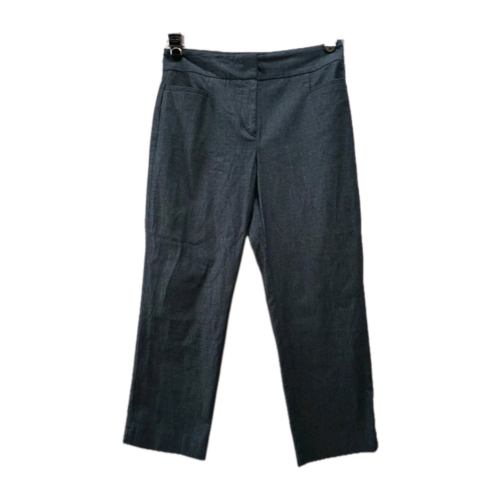 Ann Taylor Factory Cropped Pants Stretch Chambray Blue Size 4